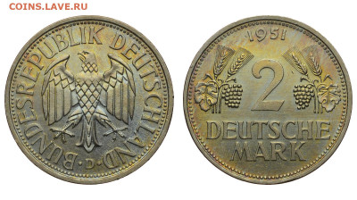 ФРГ. 2 марки 1951 г. D. До 30.01.22. - Р985.JPG