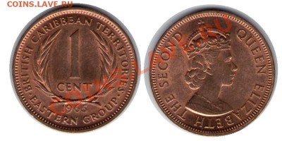 >L< Брит. Карибы 1 цент UNC 1965 до 13.11.11 22:00 - Кариб_1_65Анц