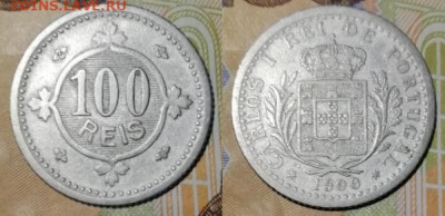 Португалия-10 штук (1883 - 1900 год)+Бразилия 1936 г. - 100 рейсов 1900 Португалия