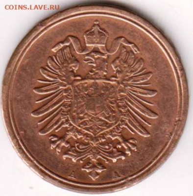 ГЕРМАНИЯ 1 пфенниг 1889 г. "АА" до 06.02.22 г. в 23.00 - 010