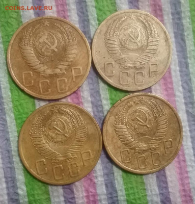 4 монеты по 5 коп 1949 - 1955 до 05.02.2022 в 22 Мск - 20220131_113132 а
