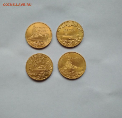 2 злотых  Польша. Корабли ВМС.8 шт. - 3
