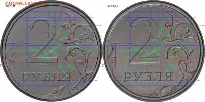 Монеты 2021 года (треп) - замер от центра