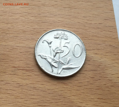 ЮАР 50 центов 1966 Президент Ян Ван Рибек Цветок Флора - IMG_3089.JPG