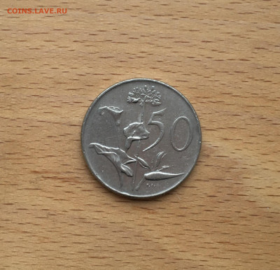 ЮАР 50 центов 1966 Президент Ян Ван Рибек Цветок Флора - IMG_3085.JPG