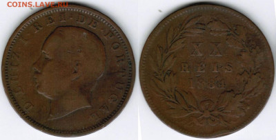 Португалия - XX REIS 1884 года - Португалия ХХ рейсов 1884