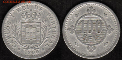Португалия - 100 REIS 1900 года - Португалия 100 рейсов 1900