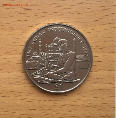 Крона Шайба Либерия 1$ доллар 1997 Махатма Ганди - IMG_5077.JPG