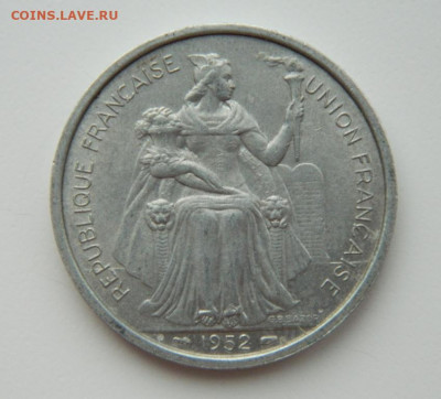 Франц. Новая Каледония 5 франков 1952 г. (Фауна) до 10.02.22 - DSCN2654.JPG