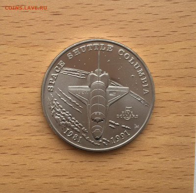 Крона Шайба Маршалловы Острова 5 долларов 1991 шаттл Колумби - IMG_5149.JPG