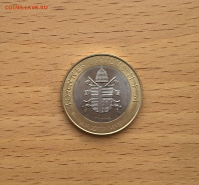 биметалл Ватикан 1000 лир 2001 Иоанн Павел II - IMG_5301.JPG