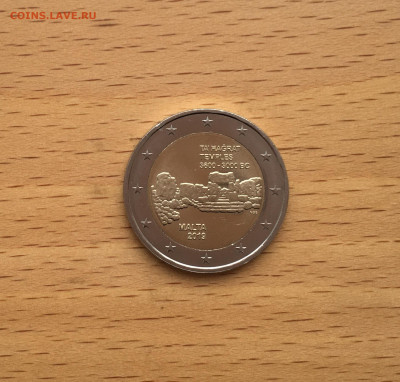 биметалл Мальта 2 евро 2019 Храм Та’ Хаджрат - IMG_5517.JPG