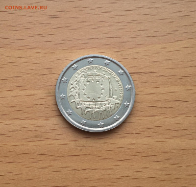 биметалл Германия 2 евро 2015 30 лет флагу Европейского союз - IMG_5511.JPG