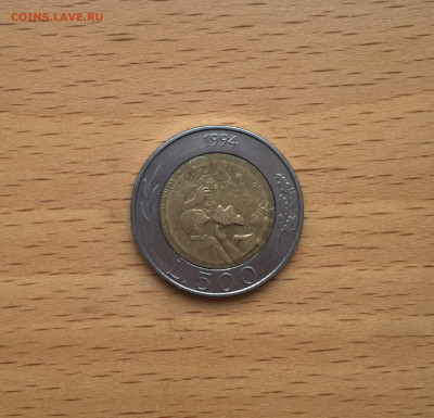 биметалл Сан Марино 500 лир 1994 Каменотес - IMG_5340.JPG