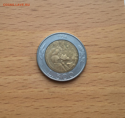биметалл Сан Марино 500 лир 1994 Каменотес - IMG_5341.JPG