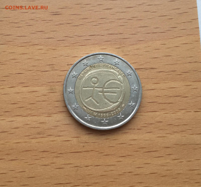 биметалл Франция 2 евро 2009 10 лет введения евро - IMG_5398.JPG