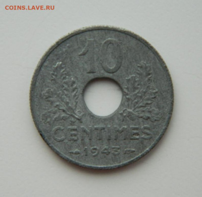 Франция 10 сантимов 1943 г. (Цинк) до 17.02.22 - DSCN2721.JPG