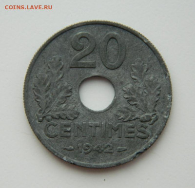 Франция 20 сантимов 1942 г. (Цинк) до 17.02.22 - DSCN2669.JPG