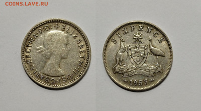 Австралия 6 пенсов 1957 г Елизавета II - 17.02 22:00 - IMG_20211219_182316