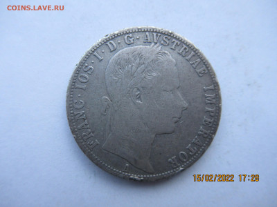 АВСТРО-ВЕНГРИЯ 1 флорин 1860 Франц Иосиф до 18.02 в 22.00 мс - сер 003.JPG