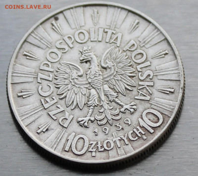Польша 10 злотых 1939 год Пилсудский - IMG_1185.JPG