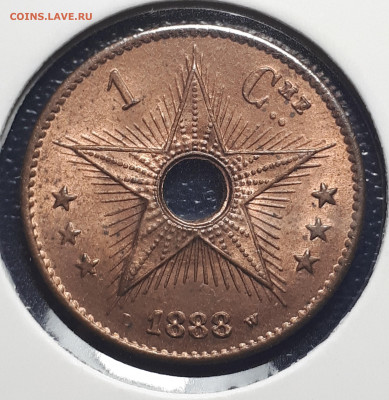 1,2,5 сантимов 1887-1887 UNC. Свободное государство Конго. - 4