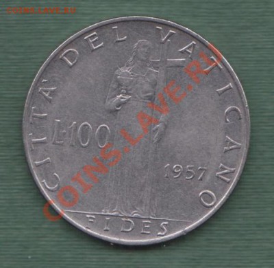 Ватикан, 100 Лир 1957 (15.11) - 19