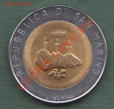 Сан Марино, биметалл 500 Лир 1986 - 53