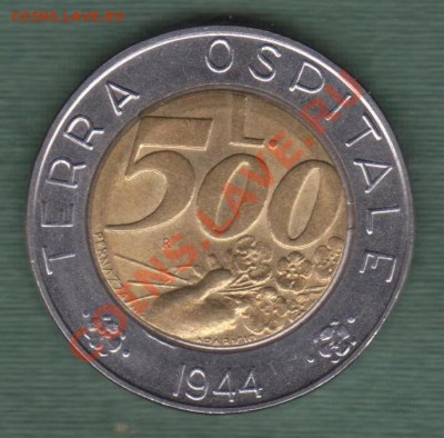 Сан Марино, биметалл 500 Лир 1991 (15.11) - 57