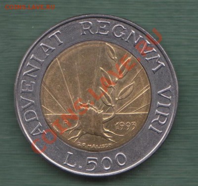 Сан Марино, Биметалл, 500 Лир 1993 (15.11) - 59