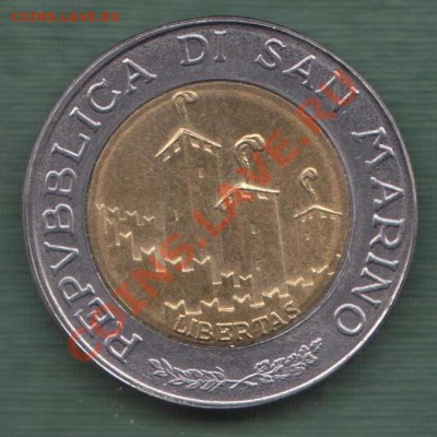 Сан Марино, Биметалл, 500 Лир 1993 (15.11) - 60