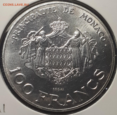100 франков 1982. Монако. BUNC. БЛИЦ.  23.02. в 22.00 - 3