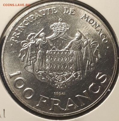 100 франков 1982. Монако. BUNC. БЛИЦ.  23.02. в 22.00 - 4