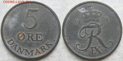 Дания 5 эре 1958  до 27-02-22 в 22:00 - Дания 5 эре 1958    9615