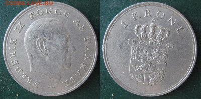 Дания 1 крона 1963  до 27-02-22 в 22:00 - 11 51 Дания 1 крона 1963   A28