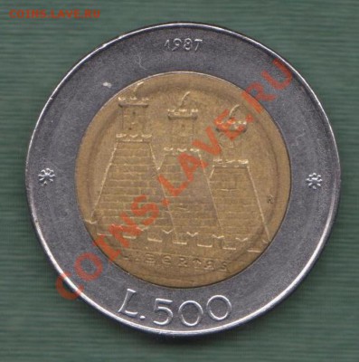 Сан Марино, Биметалл 500 Лир 1987 (15.11) - 63