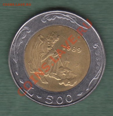 Сан Марино, Биметалл 500 Лир 1989 (15.11) - 67