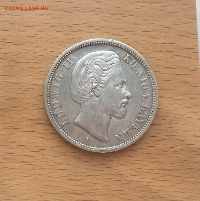 Бавария 5 марок 1874 Людвиг II Германия Германская Империя - IMG_6207.JPG