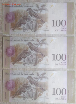 Венесуэла, 100 боливар 2012 3 шт.,№ по порядку до 27.02 БЛИЦ - kd6nDoKLdo4