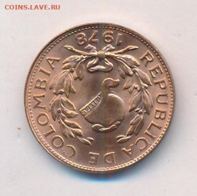 5 сентаво 1978 года Колумбия UNC редкая до 27.02 БЛИЦ - 3574+