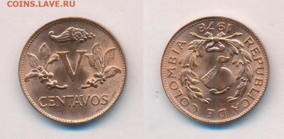 5 сентаво 1978 года Колумбия UNC редкая до 27.02 БЛИЦ - 5 сентаво Колумбия 1978