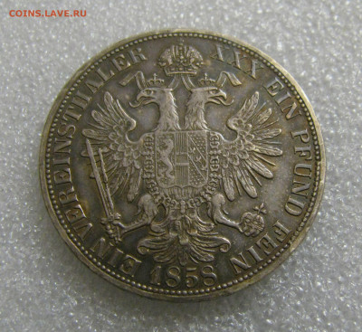 Австрийская империя. Франц Иосиф I. 1 ТАЛЕР 1858 года. - 1ТалАвс1858 (5).JPG