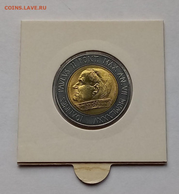 Ватикан 500 лир 1985. UNC. Биметалл. Тираж - 86 000 шт. - 5