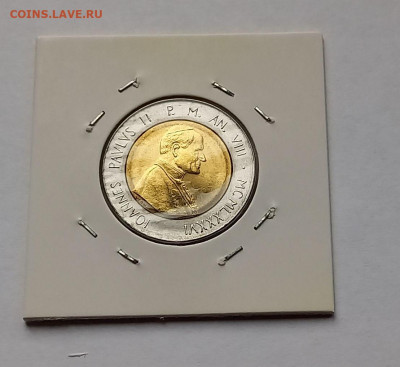 Ватикан 500 лир 1986. UNC. Биметалл. Тираж - 80 000 шт. - 6