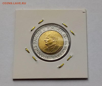 Ватикан 500 лир 1987. UNC. Биметалл. Тираж - 80 000 шт. - 6