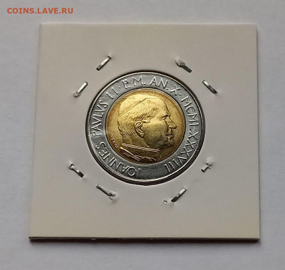 Ватикан 500 лир 1988. UNC. Биметалл. Тираж - 80 000 шт. - 6