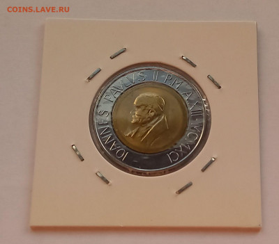 Ватикан 500 лир 1991. UNC. Биметалл. Тираж - 48 000 шт. - 6