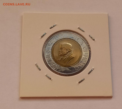 Ватикан 500 лир 1991. UNC. Биметалл. Тираж - 48 000 шт. - 5