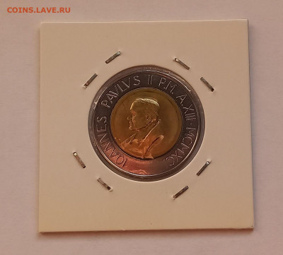 Ватикан 500 лир 1991. UNC. Биметалл. Тираж - 48 000 шт. - 4