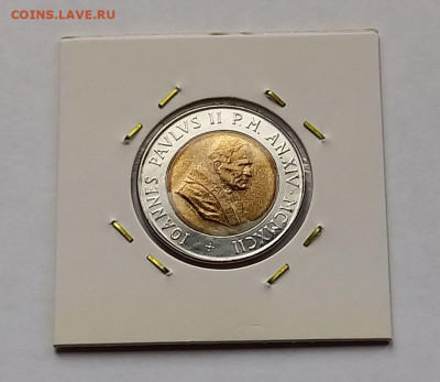 Ватикан 500 лир 1992. UNC. Биметалл. Тираж - 43 000 шт. - 6